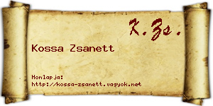 Kossa Zsanett névjegykártya